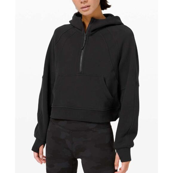 lululemon athletica Tops - Lululemon Scuba Oversized 1/2 Zip Hoodie Black